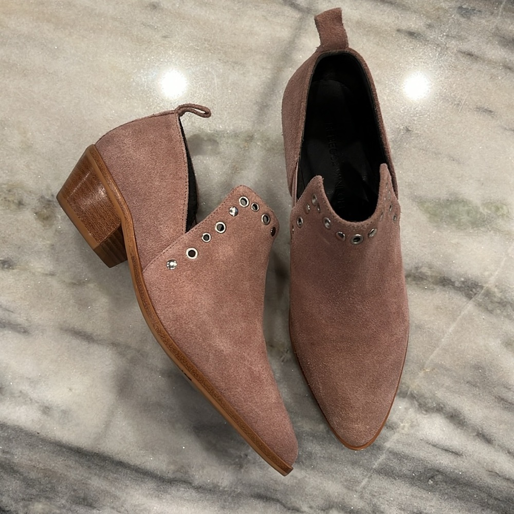 Rebecca Minkoff Annette pink suede booties size 6.5